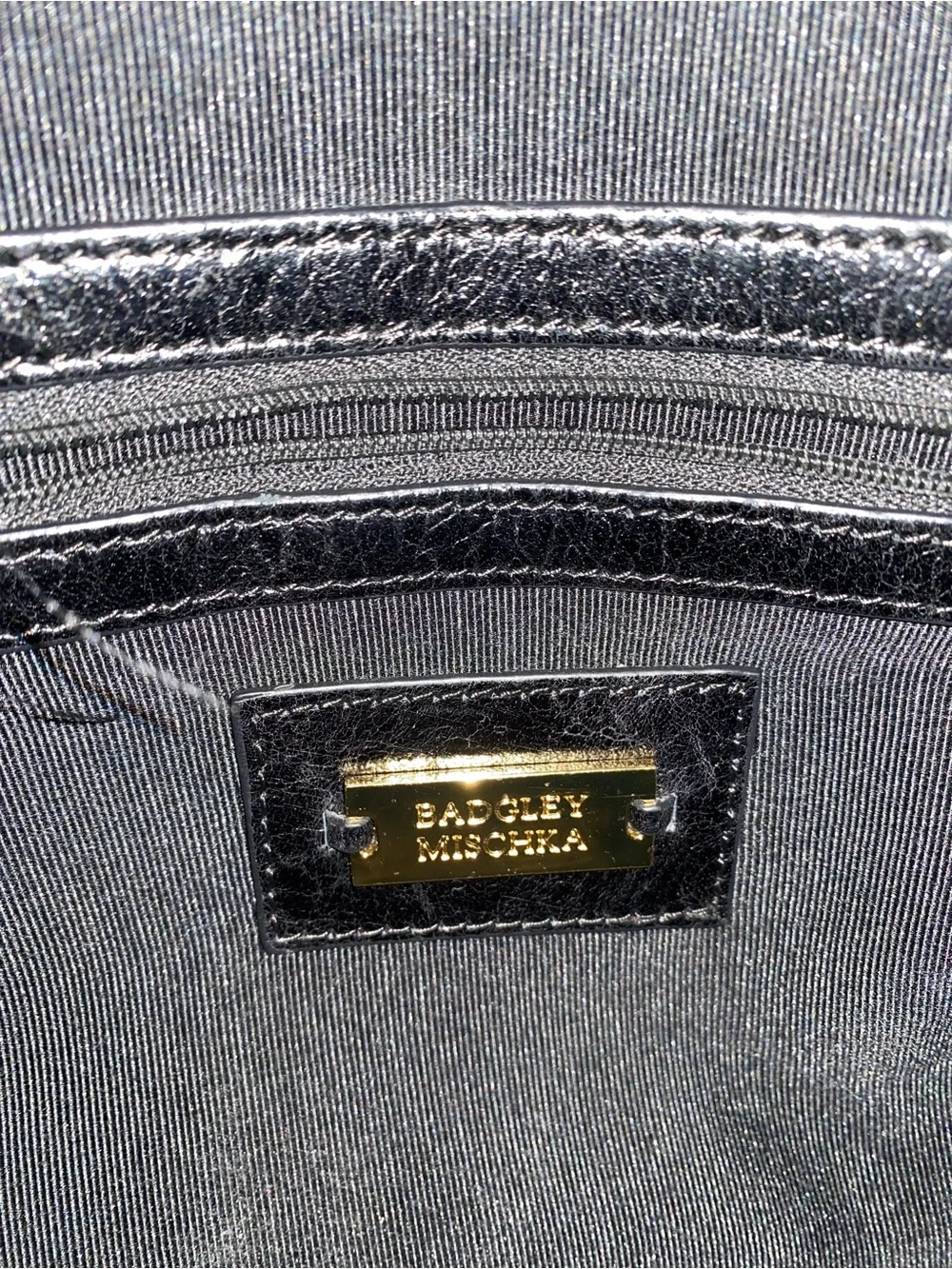 Stunning Badgley Mischka Black Leather Satchel Handbag - Designer Style